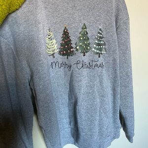 Gray Merry Christmas Sweatshirt